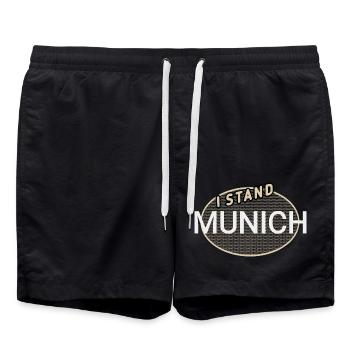 Ich stehe für München - Badeshorts - Schwarz - Vorne - AI Model Male 185 light (185cm)