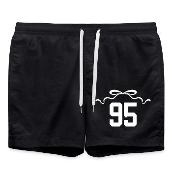 Number 95 Knot - 95th Anniversary - Swim Trunks - black - Front - AI Model Male 185 light (185cm)