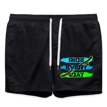 Skate - Badeshorts - Schwarz - Vorne - AI Model Male 185 light (185cm)