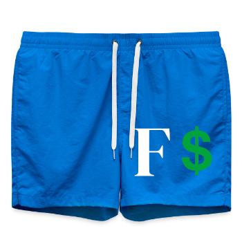 Letter f dollar - Swim Trunks - cobalt blue - Front