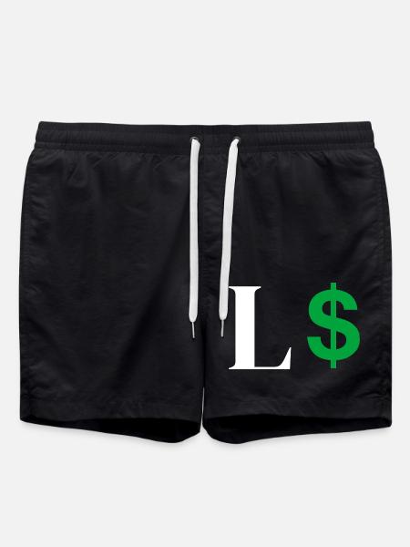 Letter l dollar - Swim Trunks - black