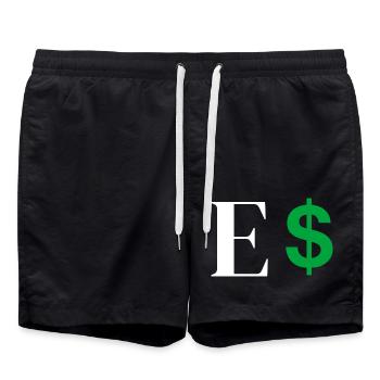 Letter E Dollar - Swim Trunks - black - Front - AI Model Male 185 light (185cm)