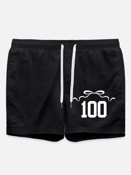 Number 100 Knot - 100th Anniversary - Swim Trunks - black