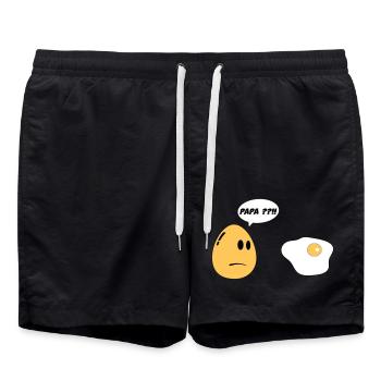 Eier-Papa - Badeshorts - Schwarz - Vorne - AI Model Male 185 light (185cm)