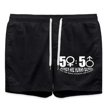 Women's Equality Day Women Are Human Being - Swim Trunks - black - Front - AI Model Male 185 light (185cm)