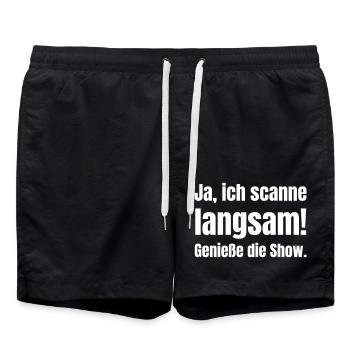, je scanne lentement ! Profitez du spectacle - Short de bain - noir - Devant - AI Model Male 185 light (185cm)