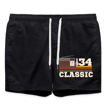 Anniversary 1934 retro classic - Swim Trunks - black - Front - AI Model Male 185 light (185cm)