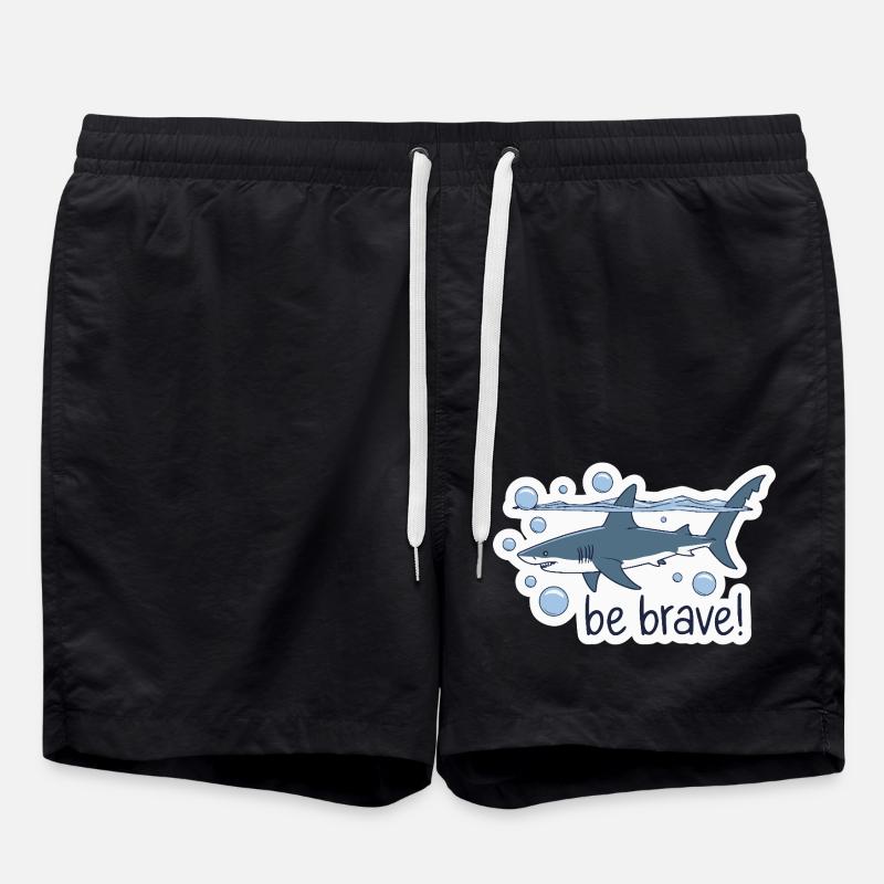 BE BRAVE SHARK - Swim Trunks - black