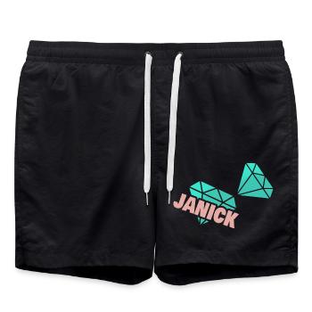 Papa Janick - Badeshorts - Schwarz - Vorne - AI Model Male 185 light (185cm)