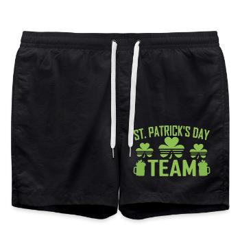 St Patrick Team Saint Patrick 2025 Patrick's Day - Swim Trunks - black - Front - AI Model Male 185 light (185cm)