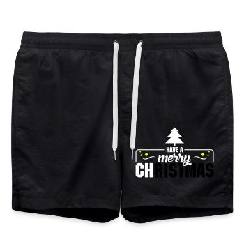 Christmas 4 - Badeshorts - Schwarz - Vorne - AI Model Male 185 light (185cm)