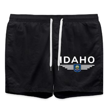 Idaho Fan T-Shirt – Nature & Adventure - Short de bain - noir - Devant - AI Model Male 185 light (185cm)