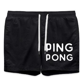 Ping Pong Saying Gift Sports Gift Idea - Swim Trunks - black - Front - AI Model Male 185 light (185cm)