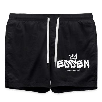 Essen Weltmacht - Badeshorts - Schwarz - Vorne - AI Model Male 185 light (185cm)
