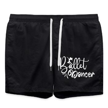 Ballett Frauen Ballerina Tanzen Geschenk Spruch - Badeshorts - Schwarz - Vorne - AI Model Male 185 light (185cm)