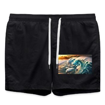 Surfeurs de pipelining - Short de bain - noir - Devant - AI Model Male 185 light (185cm)