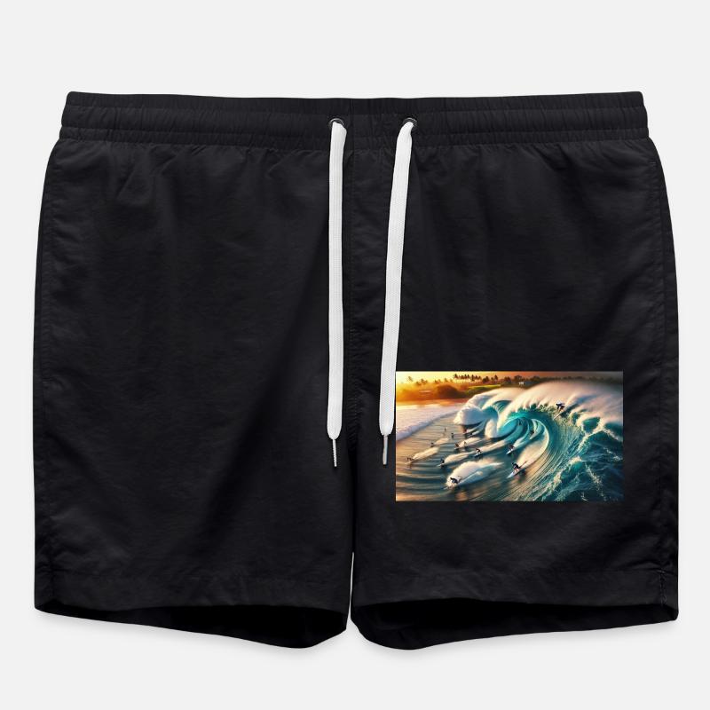 Pipelining surfers - Swim Trunks - black