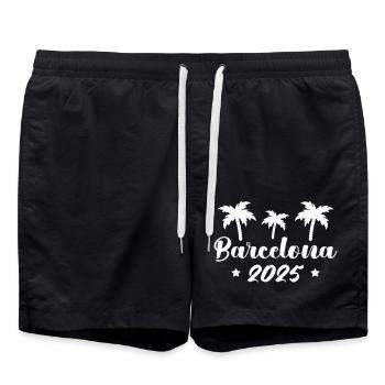 Barcelone 2025 - Short de bain - noir - Devant - AI Model Male 185 light (185cm)