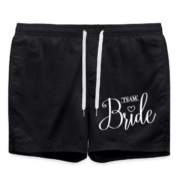 Team Braut Herz Hochzeit - Badeshorts - Schwarz - Vorne - AI Model Male 185 light (185cm)