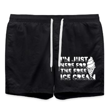 Je suis juste ici pour la glace gratuite pour la crème glacée - Short de bain - noir - Devant - AI Model Male 185 light (185cm)