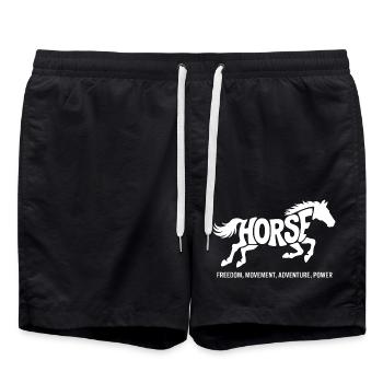 Horse Power Animal – Totem Animal Design - Swim Trunks - black - Front - AI Model Male 185 light (185cm)