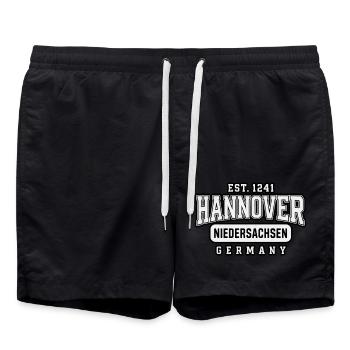 Hannover Niedersachsen - Badeshorts - Schwarz - Vorne - AI Model Male 185 light (185cm)