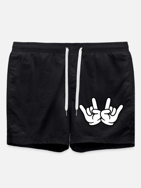 Hand Comic Party - Swim Trunks - black