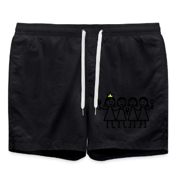 Anniversaire de poule - Short de bain - noir - Devant - AI Model Male 185 light (185cm)