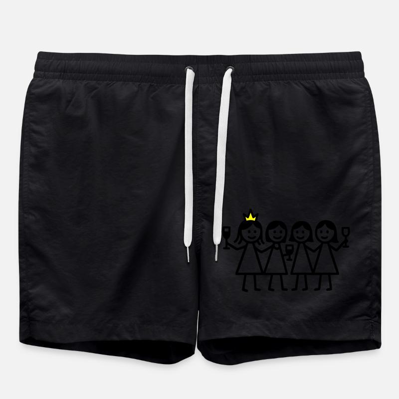 Hen Birthday - Swim Trunks - black