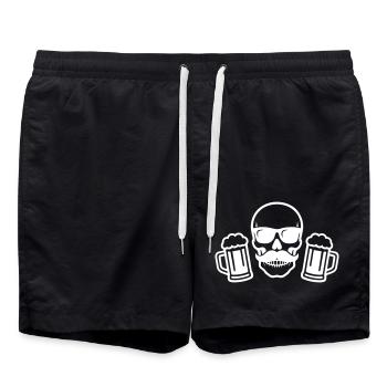 Bier Skelett Party - Badeshorts - Schwarz - Vorne - AI Model Male 185 light (185cm)