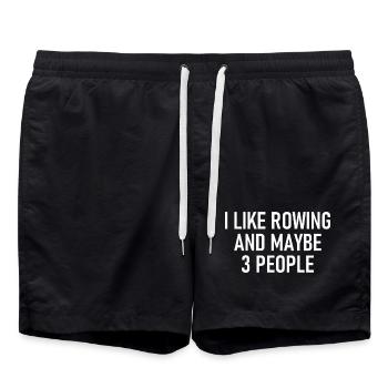 I like Rowing and maybe three People - Rowern - Swim Trunks - black - Front - AI Model Male 185 light (185cm)