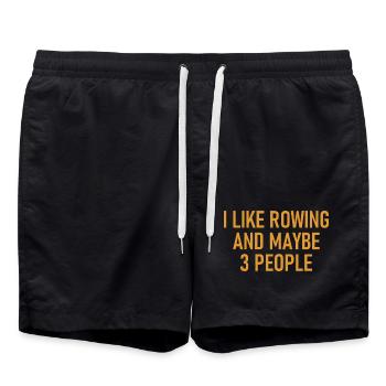 I like Rowing and maybe three People - Rowern - Swim Trunks - black - Front - AI Model Male 185 light (185cm)