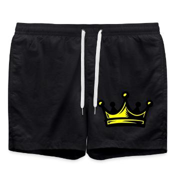 Couronne Roi - Short de bain - noir - Devant - AI Model Male 185 light (185cm)