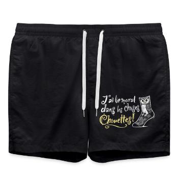Jai le moral dans les choses chouettes ! - Short de bain - noir - Devant - AI Model Male 185 light (185cm)