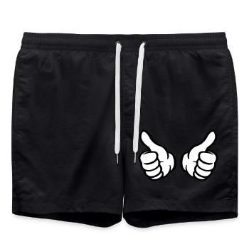 pouces levés main comme - Short de bain - noir - Devant - AI Model Male 185 light (185cm)