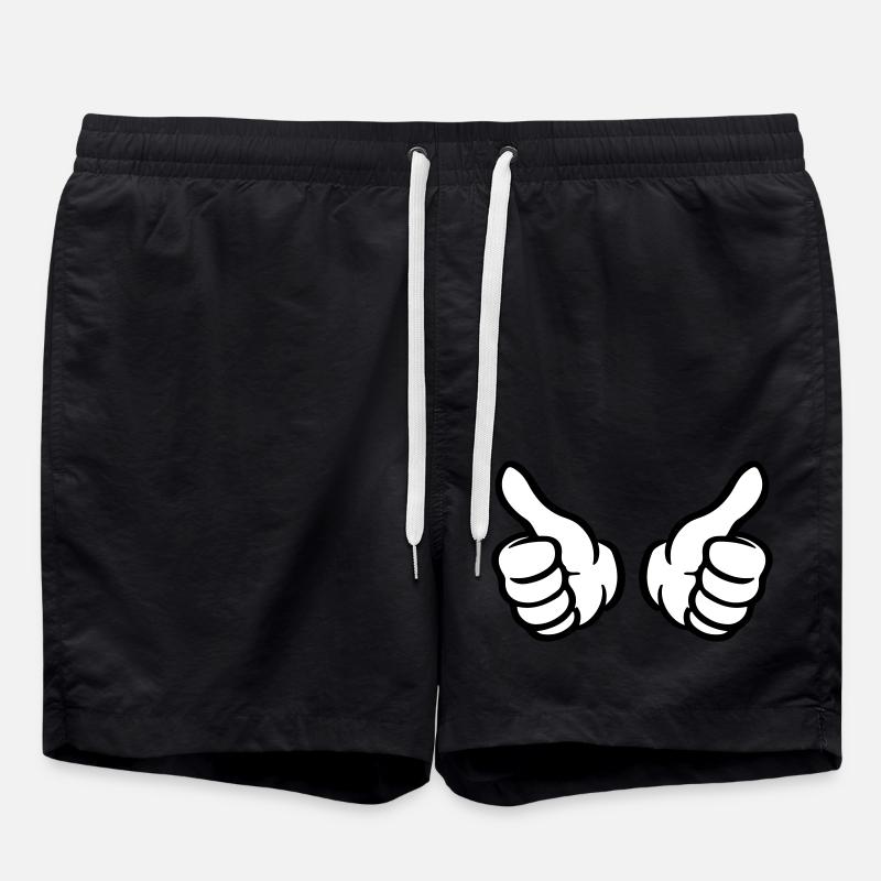 pouces levés main comme - Short de bain - noir