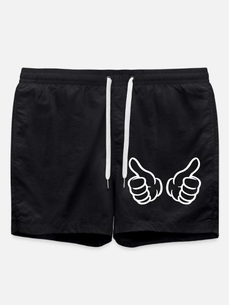 Thumbs Up Hand - Swim Trunks - black