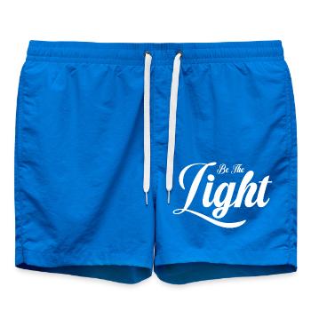Be The Light | Purify White Typography - Swim Trunks - cobalt blue - Front