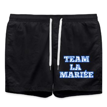 Team de la Mariée chinoiserie bleu - Short de bain - noir - Devant - AI Model Male 185 light (185cm)