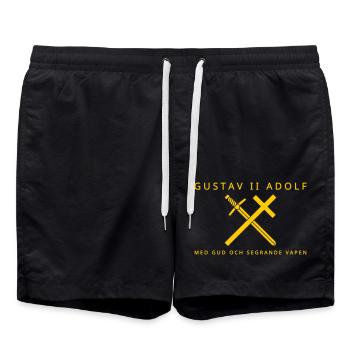 Gustav II. Adolf - Badeshorts - Schwarz - Vorne - AI Model Male 185 light (185cm)