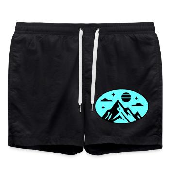 Mountains icon - Swim Trunks - black - Front - AI Model Male 185 light (185cm)