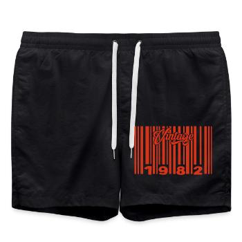 Jahrgang 1982 Geboren im Jahr 1982 43 Jahre alt Barcode Anniversai - Badeshorts - Schwarz - Vorne - AI Model Male 185 light (185cm)