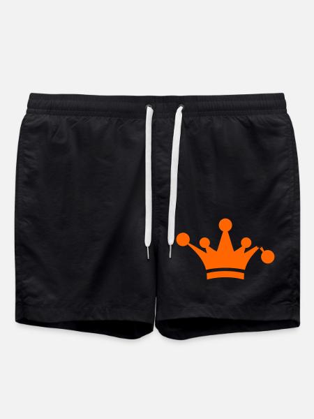 Zacken aus der Krone gebrochen Spruch Logo König - Badeshorts - Schwarz