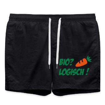 Biologisch - Badeshorts - Schwarz - Vorne - AI Model Male 185 light (185cm)