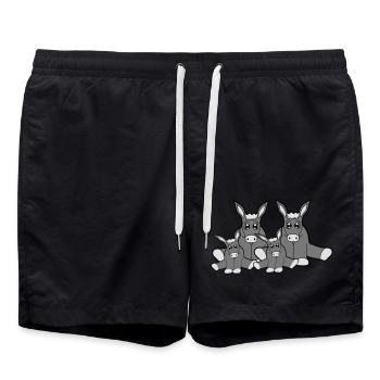 couple amour famille frères et sœurs progéniture jeune ma - Short de bain - noir - Devant - AI Model Male 185 light (185cm)
