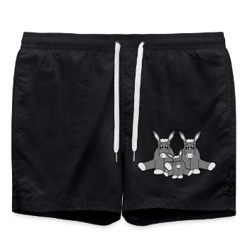 familie paar nachwuchs junges mama papa klein baby - Badeshorts - Schwarz - Vorne - AI Model Male 185 light (185cm)