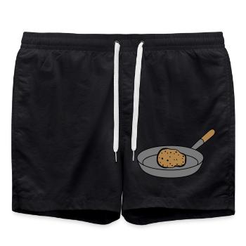 pommes de terre frites - Short de bain - noir - Devant - AI Model Male 185 light (185cm)