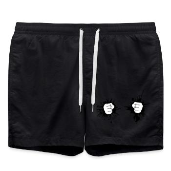 2 haende tropfen klecks farbe graffiti faust hand - Badeshorts - Schwarz - Vorne - AI Model Male 185 light (185cm)