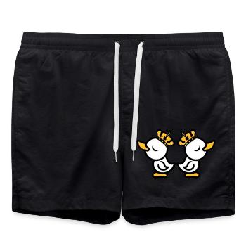 querelle insultée malgré 2 amis ennemis vain ko - Short de bain - noir - Devant - AI Model Male 185 light (185cm)