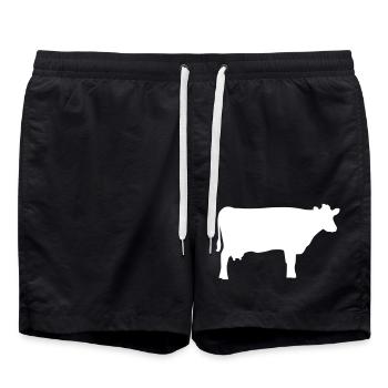 Cow - Swim Trunks - black - Front - AI Model Male 185 light (185cm)